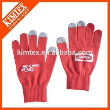 Acrylic knitted customize smart texting touch screen gloves